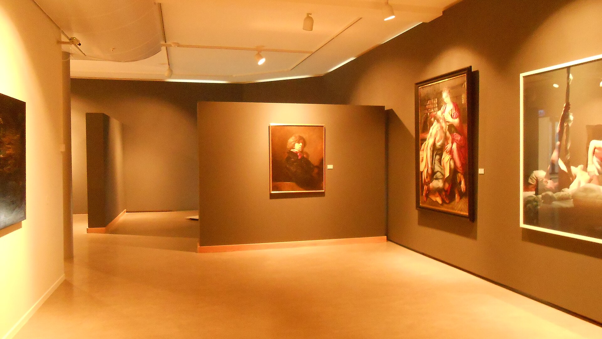 Paintings displayed in a gallery at Nordnorsk Kunstmuseum in an earlier exhibition