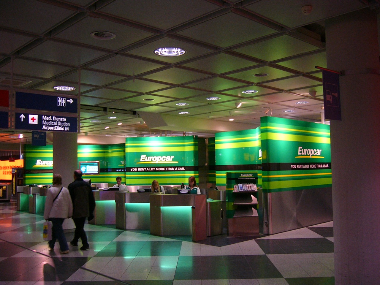 Europcar rental counter at an airport