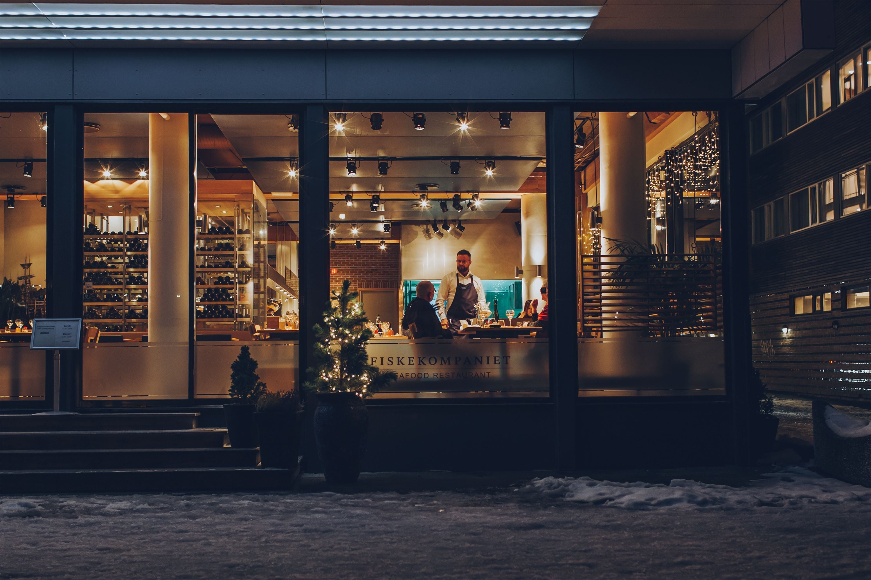 Fiskekompaniet seafood restaurant beside Tromsø harbour
