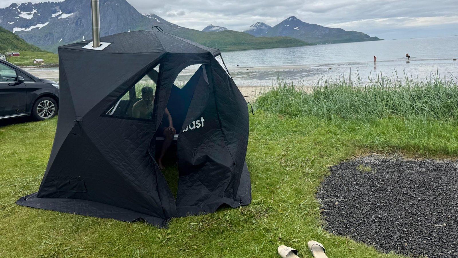 Guests combining an Arctic sauna with a supervised sea swim — photo 1 of 5