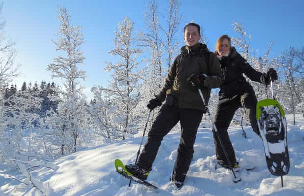 Snowshoe walkers following a winter trail on Tromsøya — photo 1 of 5
