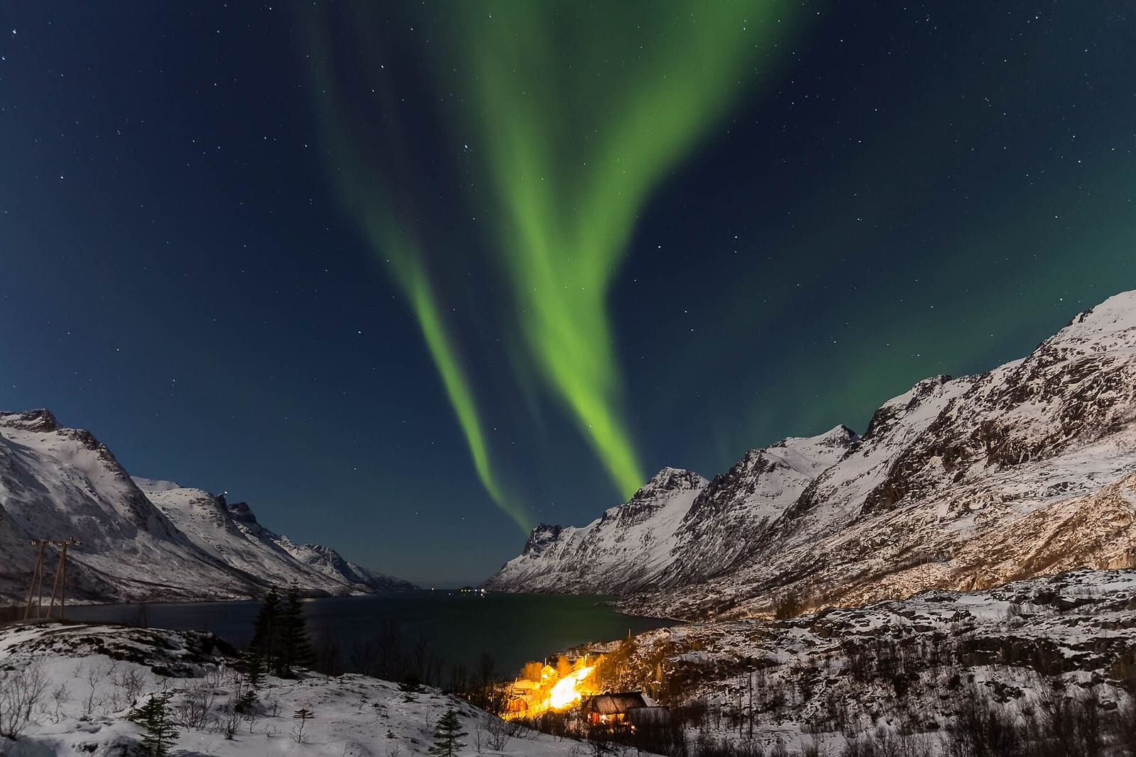 Autumn and early-winter fjord landscape near Tromsø
