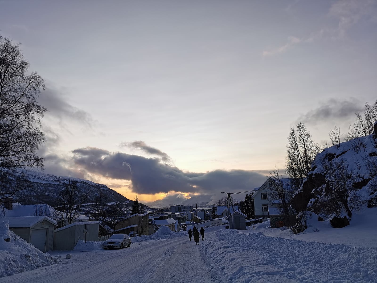 Tromsø city and mountains in changing Arctic conditions